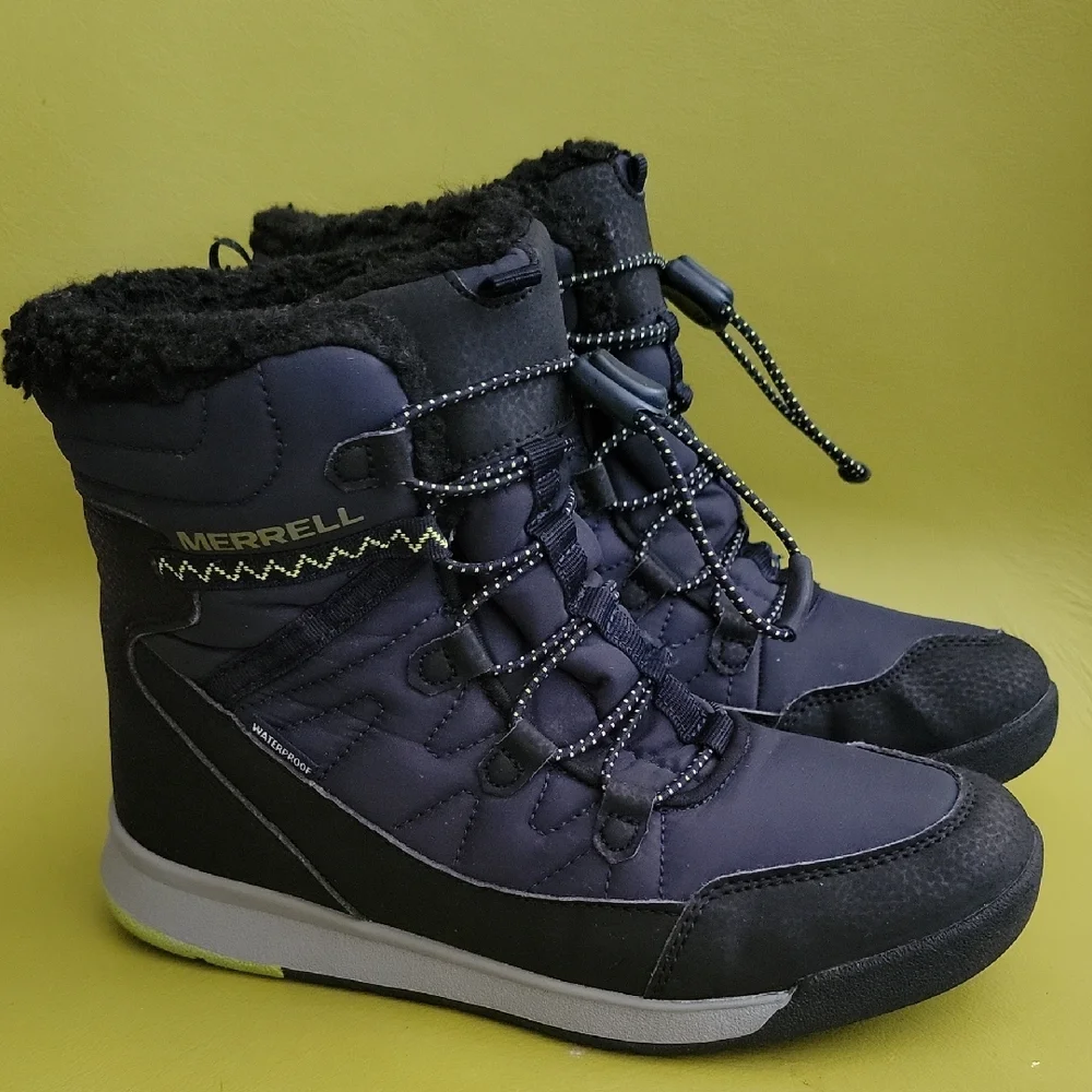 Merrell Kids' Black and Blue Snow Boots